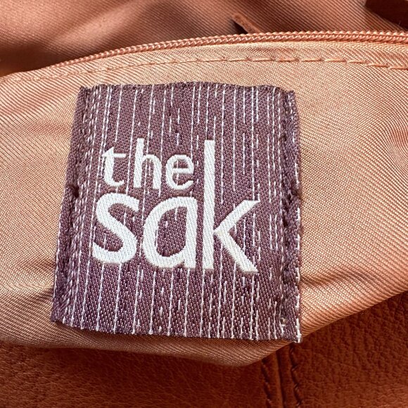 The Sak Flap Genuine Leather Crossbody Bag Purse Studded Brown - Picture 12 of 15